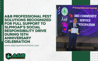 A&B Professional Pest Solutions Recognized for Full Support to SLPMOAP’s Social Responsibility Drive During 15th Anniversary Celebration
